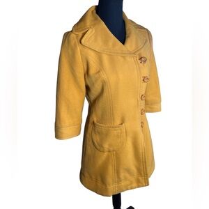 Anthropologie Tulle Women's Yellow/Gold Pea Coat | Size S